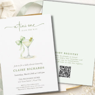 Invitation Code QR A Tini One Coquette Fête de Naissance Neut