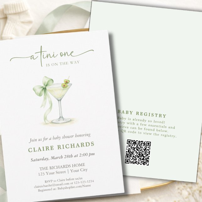 Invitation Code QR A Tini One Coquette Fête de Naissance Neut (Créateur téléchargé)