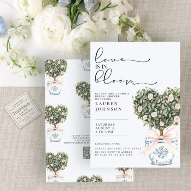 Invitation Code QR Amour en Fleur Chinoiserie Shower de Maria (Créateur téléchargé)