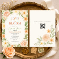 Code QR Amour en Fleur Fête de Mariage Florale