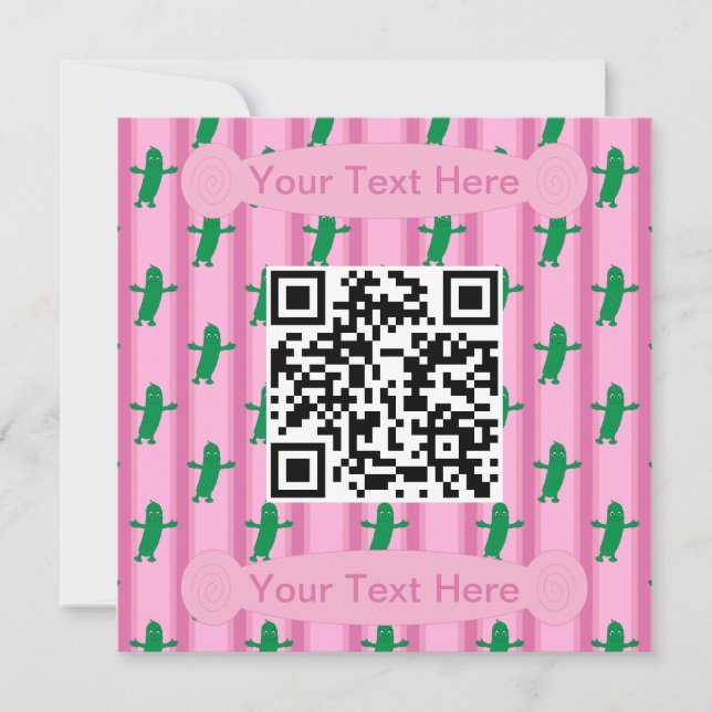 Invitation Code QR amusant et fantaisie de chiche rose (Devant)