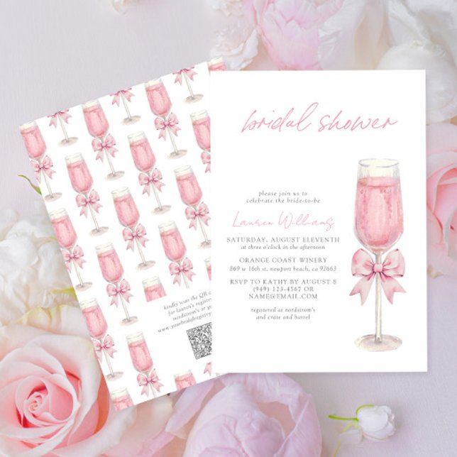 Invitation Code QR Arc Rose Champagne Enterrement de Vie de J (Créateur téléchargé)