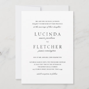 Invitation Code QR Argent Ancien Noir et Blanc Mariage Élégan