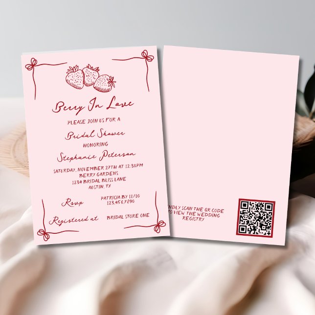 Invitation Code QR Baby Shower Mariage Baie Dessinée à la Mai (Créateur téléchargé)