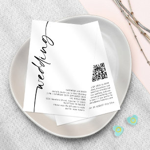 Invitation Code QR Calligraphié Élégant Toute Couleur Mariage