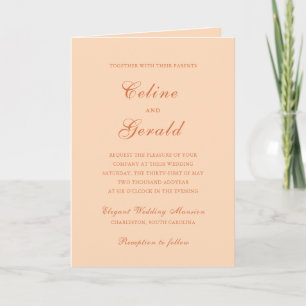 Invitation Code QR Classique Péché Mariage Élégant