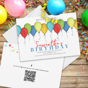 Invitation Code QR Confetti Ballons de Fête Social Media
