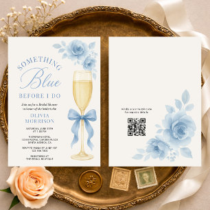 Invitation Code QR Coquette Bow Something Blue pour la Mariée
