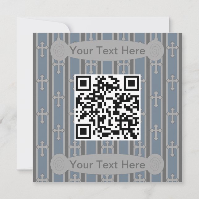 Invitation Code QR croisé fantaisie et amusant (Devant)