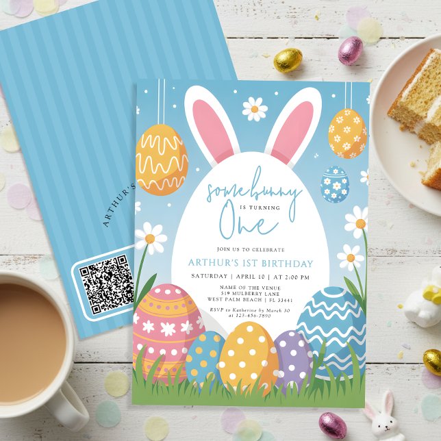 Invitation Code QR d'anniversaire de Pâques de Some Bunny Tur (Créateur téléchargé)
