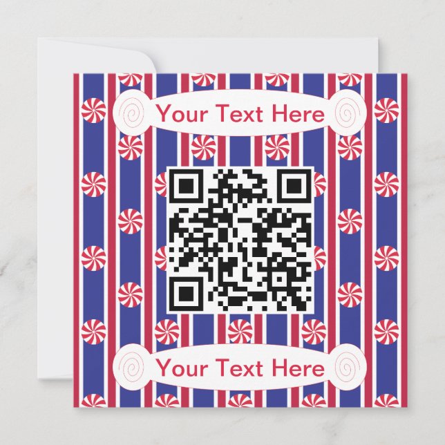 Invitation Code QR de bonbon à la menthe amusant et fantaisie (Devant)