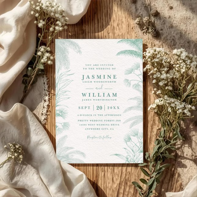 Invitation Code QR de destination de mariage aux feuilles flo (Créateur téléchargé)
