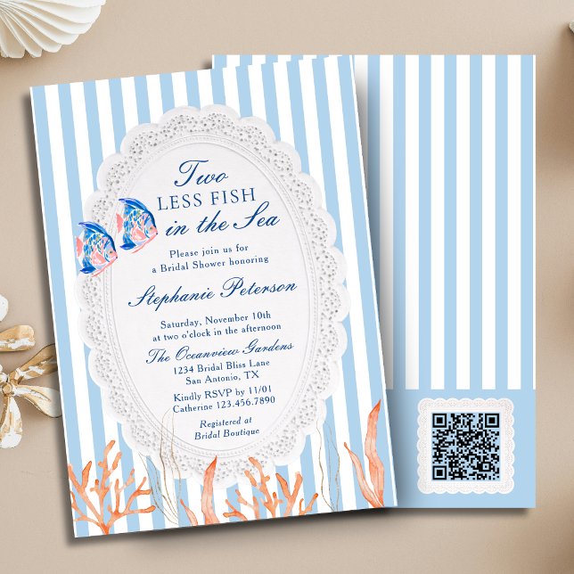 Invitation Code QR de la Baby Shower 'Deux Poissons de Moins  (Créateur téléchargé)