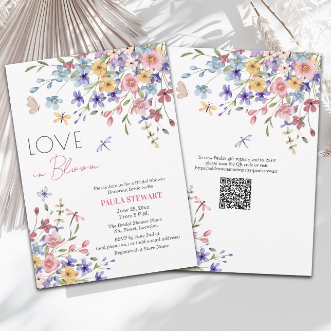 Invitation Code QR de la Baby Shower Mariage Love in Bloom Dr (Créateur téléchargé)
