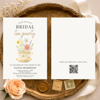 Code QR de la fête de thé florale pour la douche d