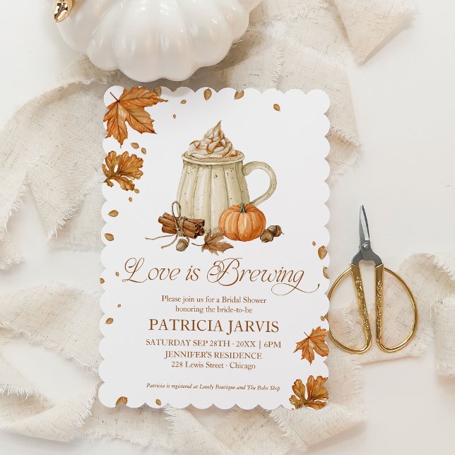 Invitation Code QR de la fête prénuptiale automnale "L'amour  (Créateur téléchargé)