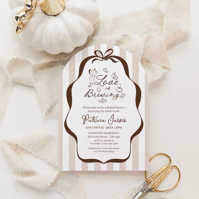 Invitation Code QR de la fête prénuptiale Love Is Brewing Cof (Créateur téléchargé)