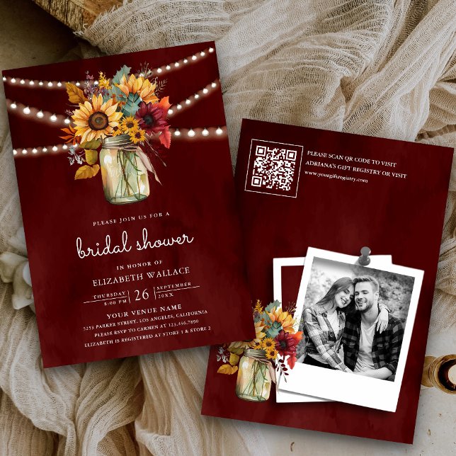 Invitation Code QR de la photo de la douche de la mariée Tour (Créateur téléchargé)
