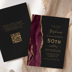 Invitation Code QR de l'agate dorée de Bourgogne pour 50 ans