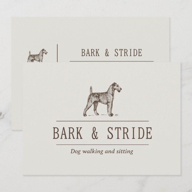Invitation Code QR de l'entreprise de promenade de chiens Bar (Devant / Derrière)