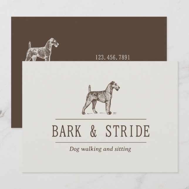 Invitation Code QR de l'entreprise de promenade de chiens Bar (Devant / Derrière)