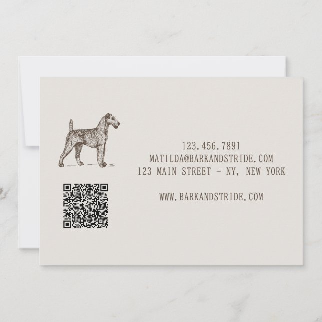 Invitation Code QR de l'entreprise de promenade de chiens Bar (Dos)