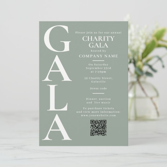 Invitation Code QR de l'événement de collecte de fonds de gal (Debout devant)
