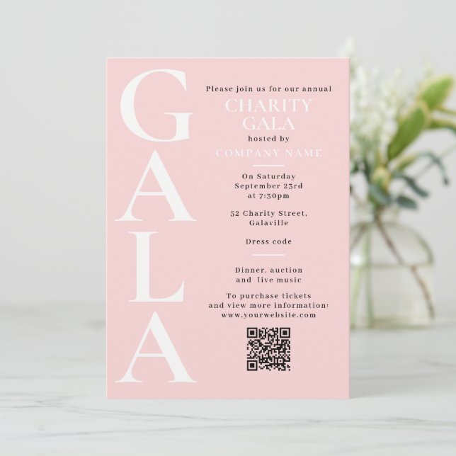 Invitation Code QR de l'événement de collecte de fonds de gal (Debout devant)