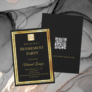 Invitation Code QR de logo d'entreprise pour la fête de retra