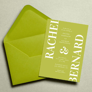 Invitation Code QR de mariage à la typographie Citron Vert él