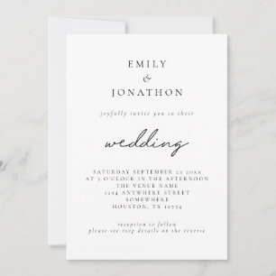 Invitation Code QR de mariage à script simple