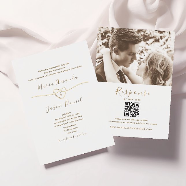 Invitation Code QR de mariage blanc classique (Créateur téléchargé)