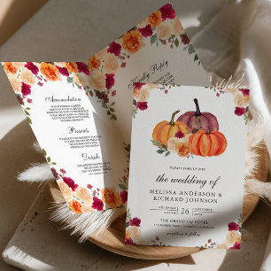 Invitation Code QR de mariage Citrouille Orange Brûlée