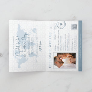 Invitation Code QR de mariage de destination de passeport ble