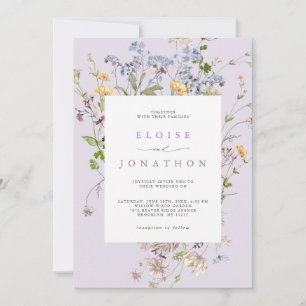 Invitation Code QR de mariage de jardin de prairie de fleurs