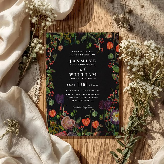 Invitation Code QR de mariage élégant rustique floral jardin  (Créateur téléchargé)