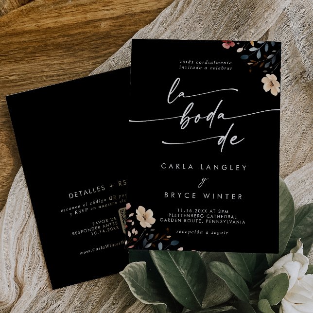 Invitation Code QR de mariage espagnol bohème fantaisiste aux (Créateur téléchargé)