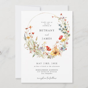 Invitation Code QR de mariage Fleur sauvage d'été