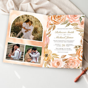 Invitation Code QR de mariage Floral Automne Rustique