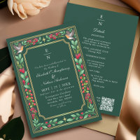 Code QR de mariage floral botanique enchanteur ver