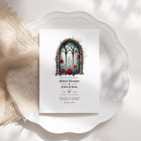Code QR de mariage gothique de fenêtre de château