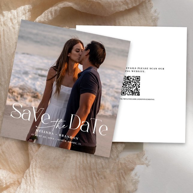 Invitation Code QR de mariage moderne pour annoncer la date d (Créateur téléchargé)
