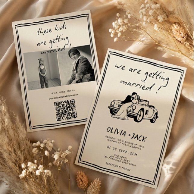 Invitation Code QR de mariage pour enfants qui se marient Pho (Créateur téléchargé)