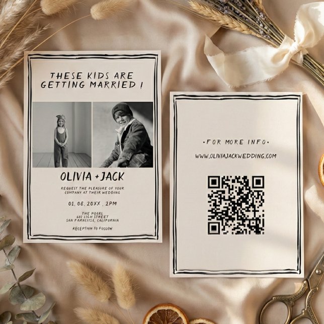Invitation Code QR de mariage pour enfants qui se marient Pho (Créateur téléchargé)