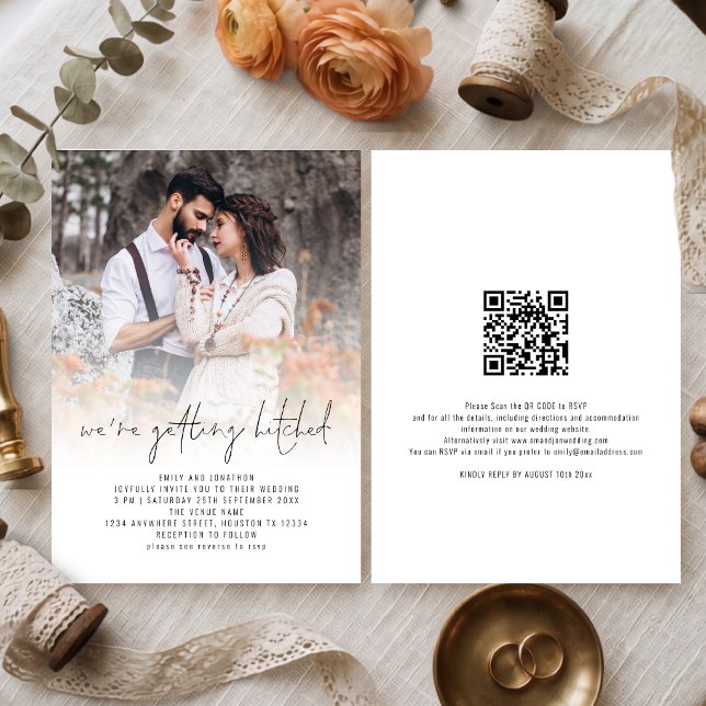 Invitation Code QR de mariage superposé à la photo pour se ma (Créateur téléchargé)