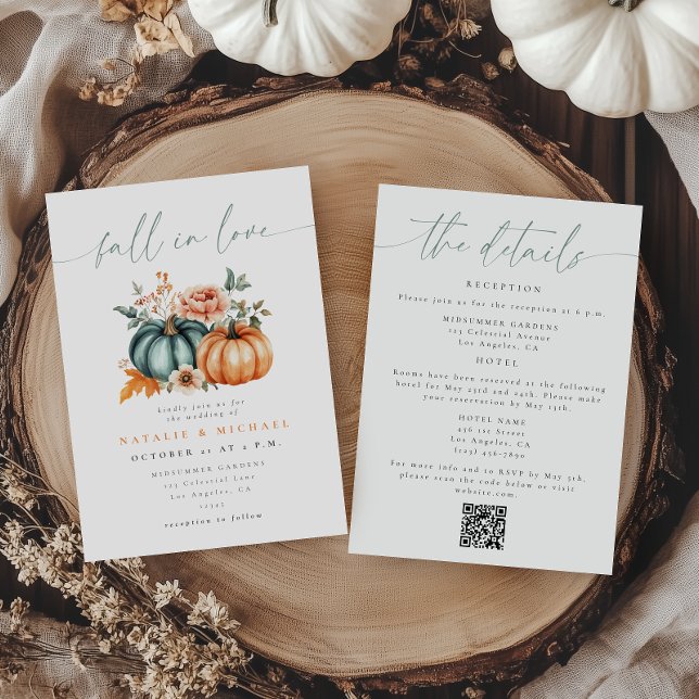 Invitation Code QR de mariage tout-en-un Citrouille Coup de F (Créateur téléchargé)