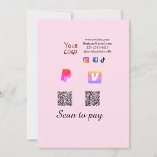 Invitation Code QR de paiement PayPal venmo scan à ajouter su
