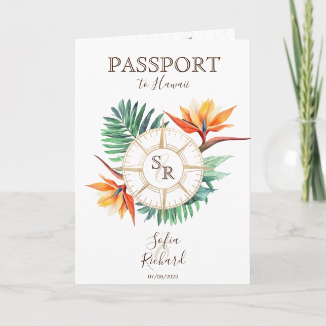 Invitation Code QR de passeport de mariage de destination de  (Devant)