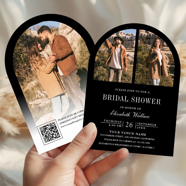 Invitation Code QR de photo d'arche de mariage (Créateur téléchargé)