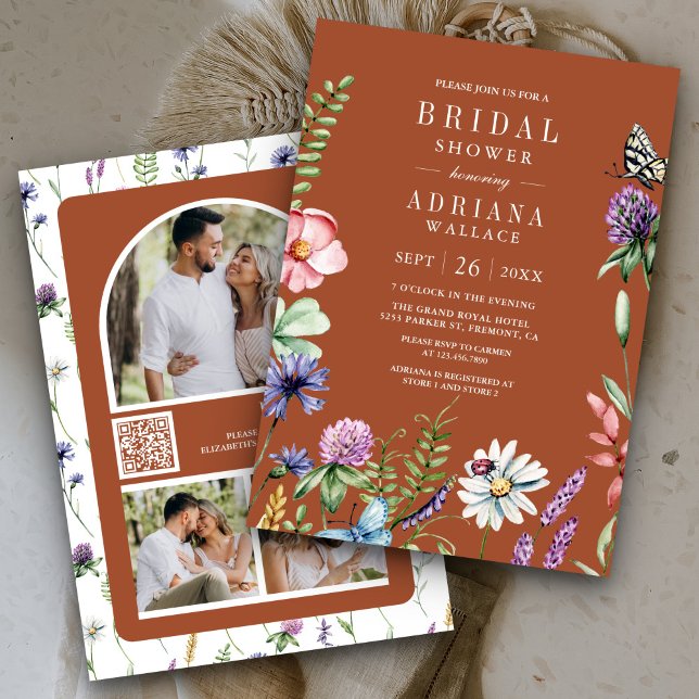 Invitation Code QR de photo de fleurs sauvages Cadeau de douc (Créateur téléchargé)